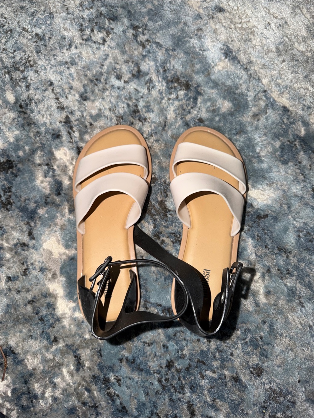 Melissa Women’s Two-Tone White and Black Strappy Sandals